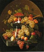 Severin Roesen Fruit and Wine Glass France oil painting artist